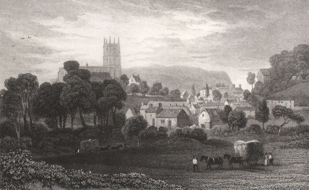 Mold, Flintshire, Wales, by Henry Gastineau 1835 antique print picture